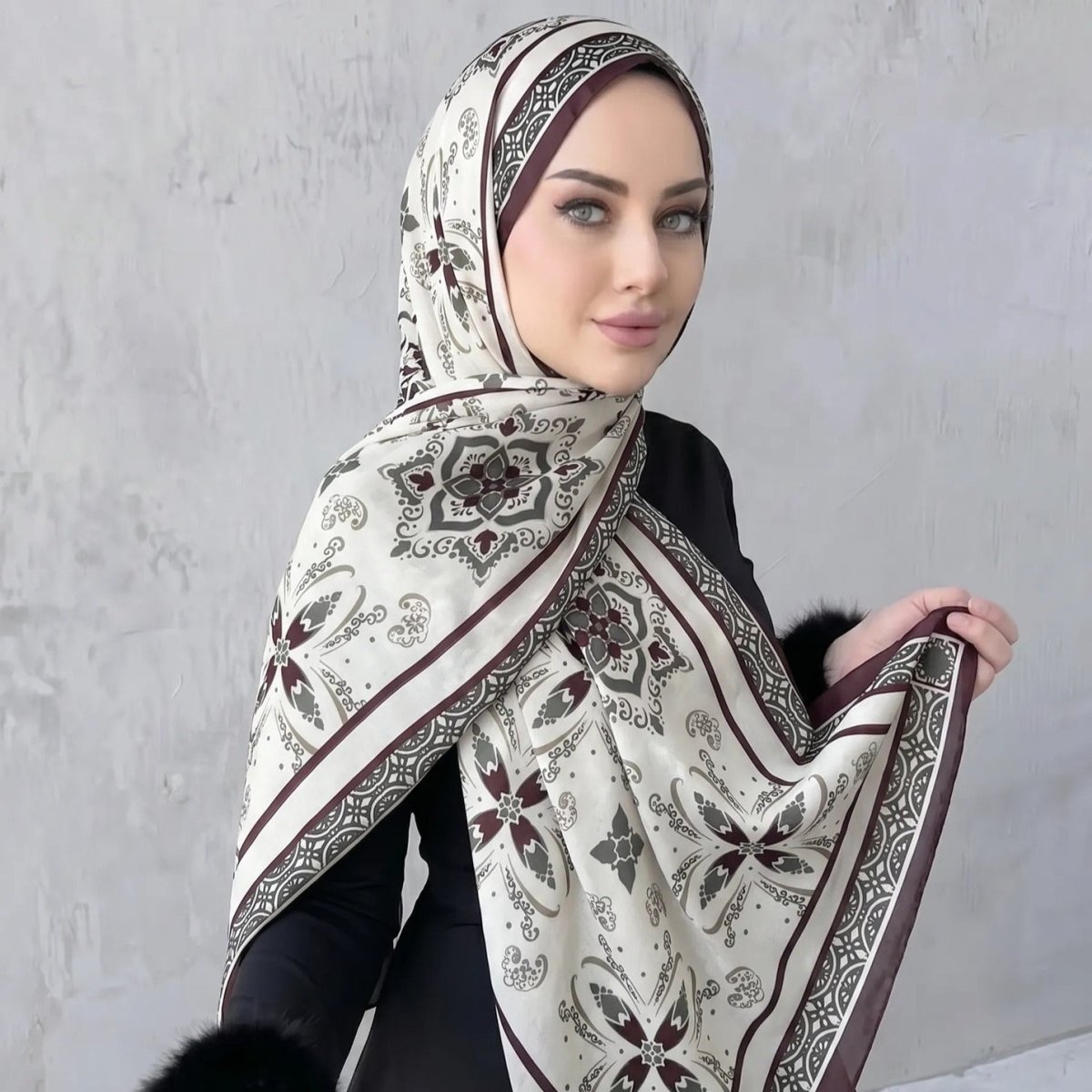 Écharpe hijab imprimée (MH239)