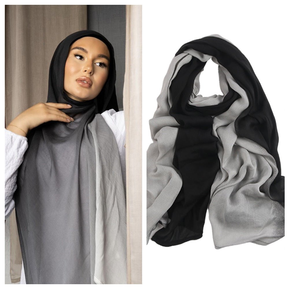 Collection de foulards en coton premium Hijab dégradé (MH123)