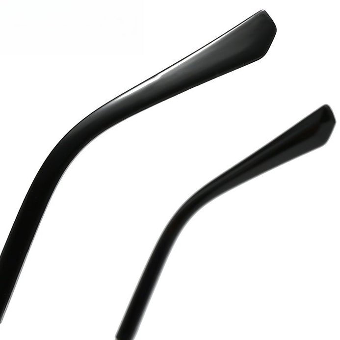Lunettes de soleil vintage sans monture à bords taillés - Modèle statement polygonal sans cadre (MAC266)