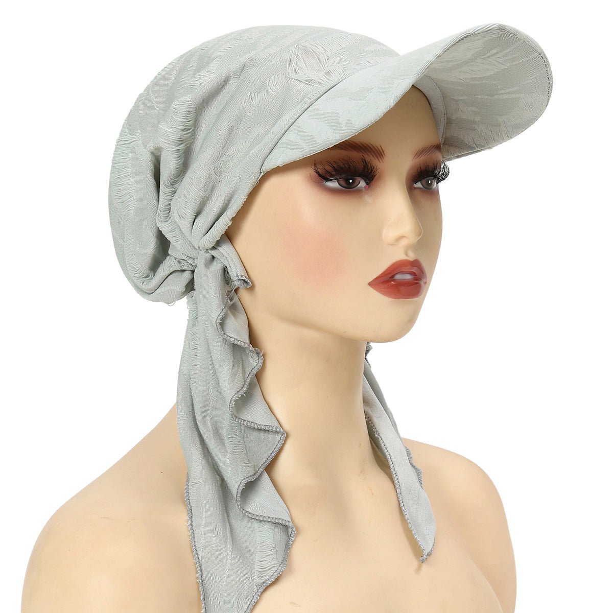 Casquette de baseball tendance multicolore pour femme – Bonnet bohème à bords effilochés avec détail plume (MH113)