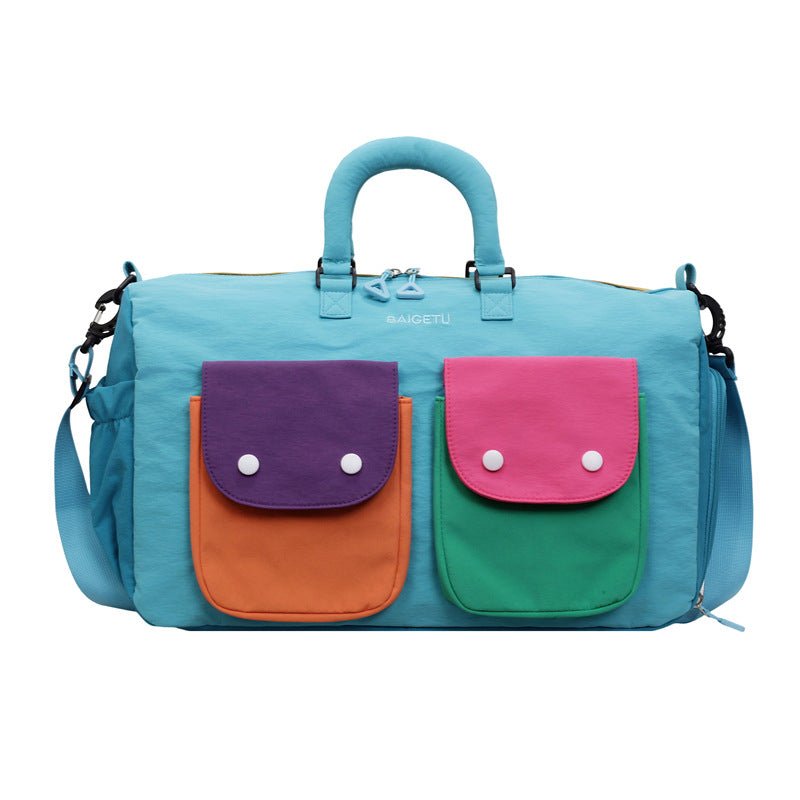 Sac de Voyage Colorblock - Sac Weekender Léger à Main avec Bandoulière et Poches Extérieures (MAC480)