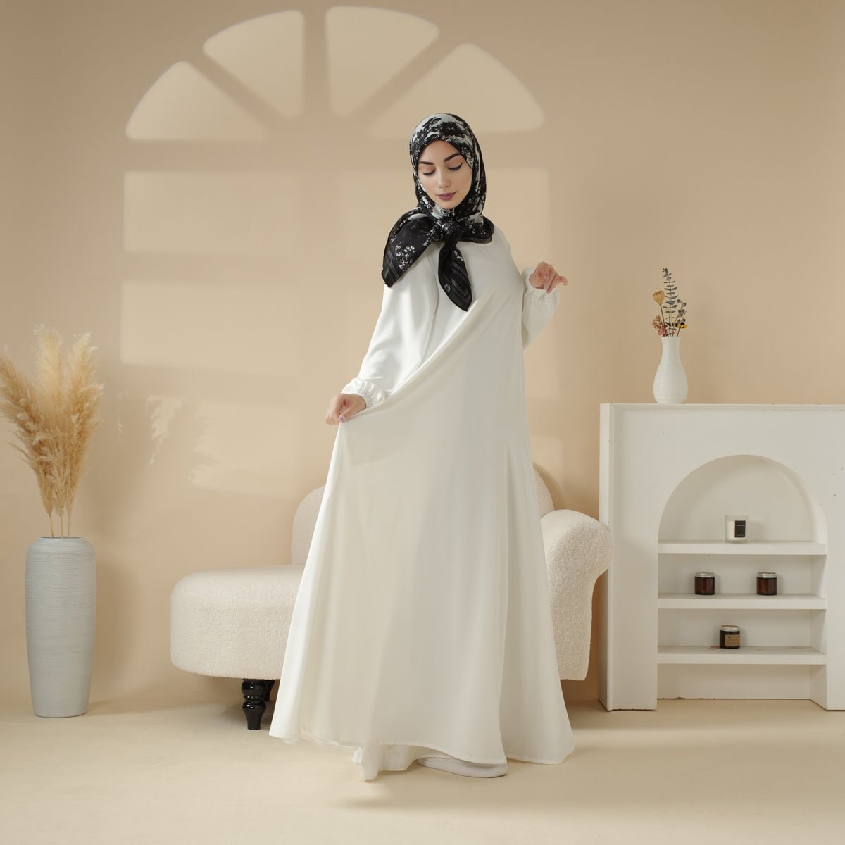 Abaya coupe parapluie essentielle premium à poches polyvalentes (MA113)