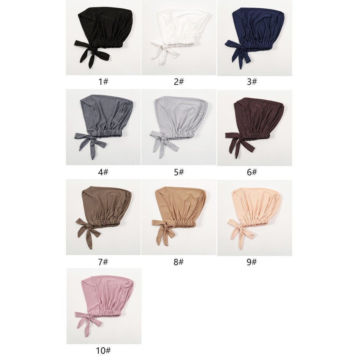 Bonnet hijab en coton mercerisé premium à bandes croisées avec bord ajustable (MH116)
