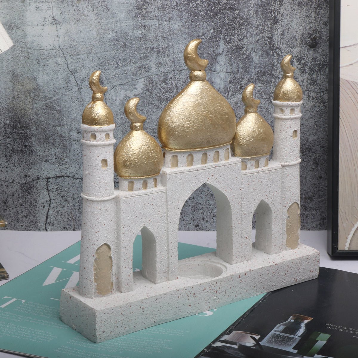 Ornement décoratif en résine Mosquée islamique (MAC396)
