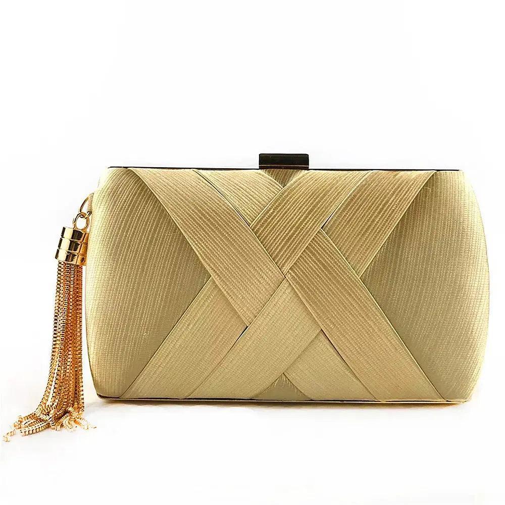 MAC032 Sac de soirée en soie pour femme avec pompon pendentif élégant