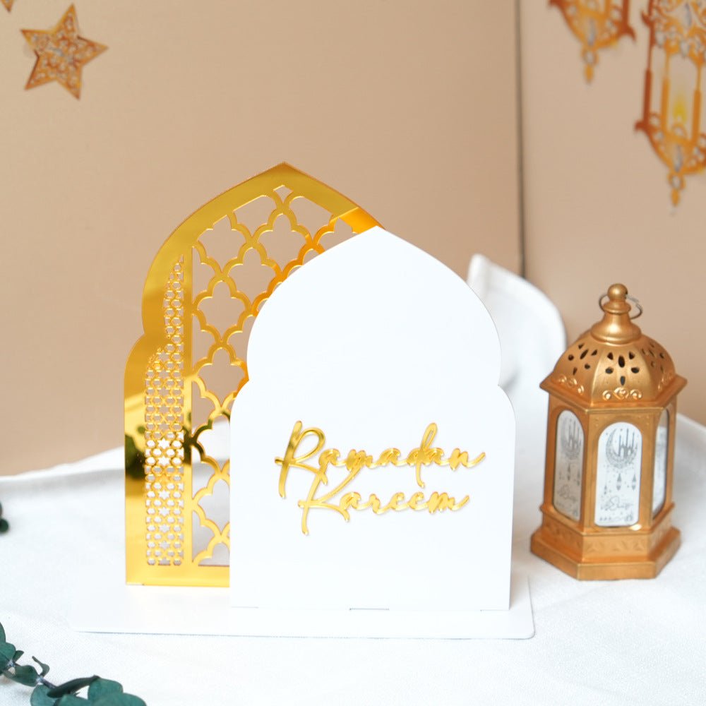 Décoration de Table en Acrylique à Motif Islamique Ajouré (MAC404)