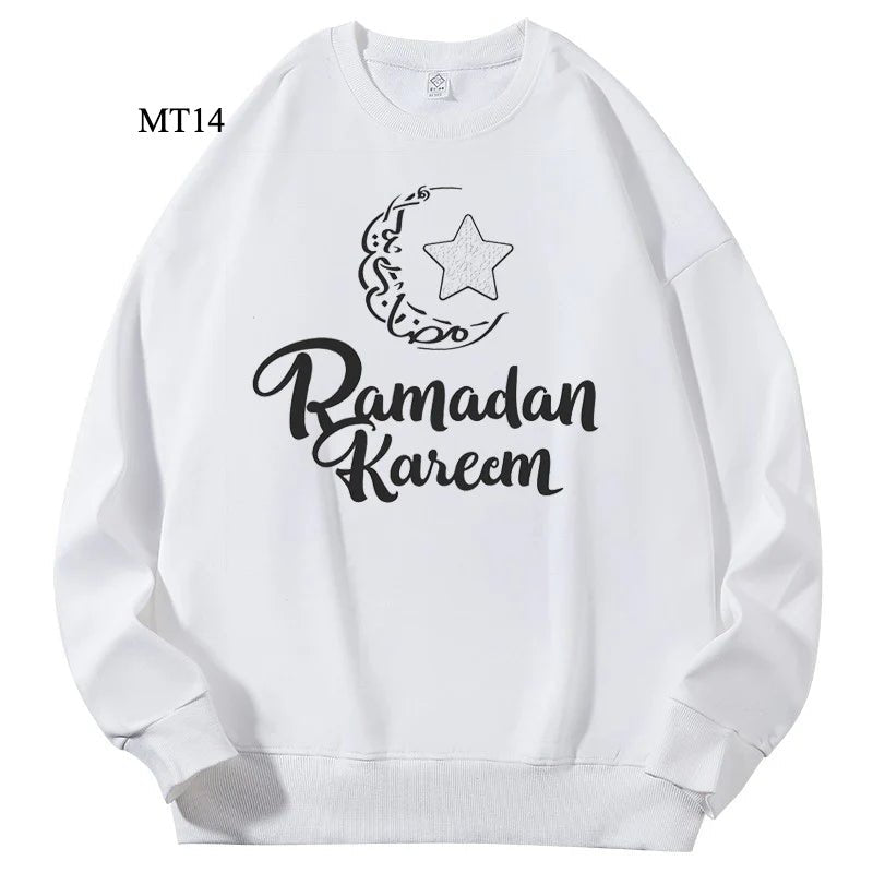 Sweatshirt Keffiyeh Ramadan Personnalisable pour Adultes – Design Sans Capuche, Haute Qualité (MTC003)