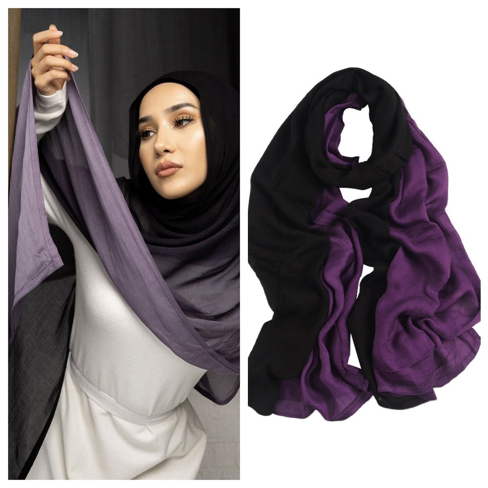 Collection de foulards en coton premium Hijab dégradé (MH123)