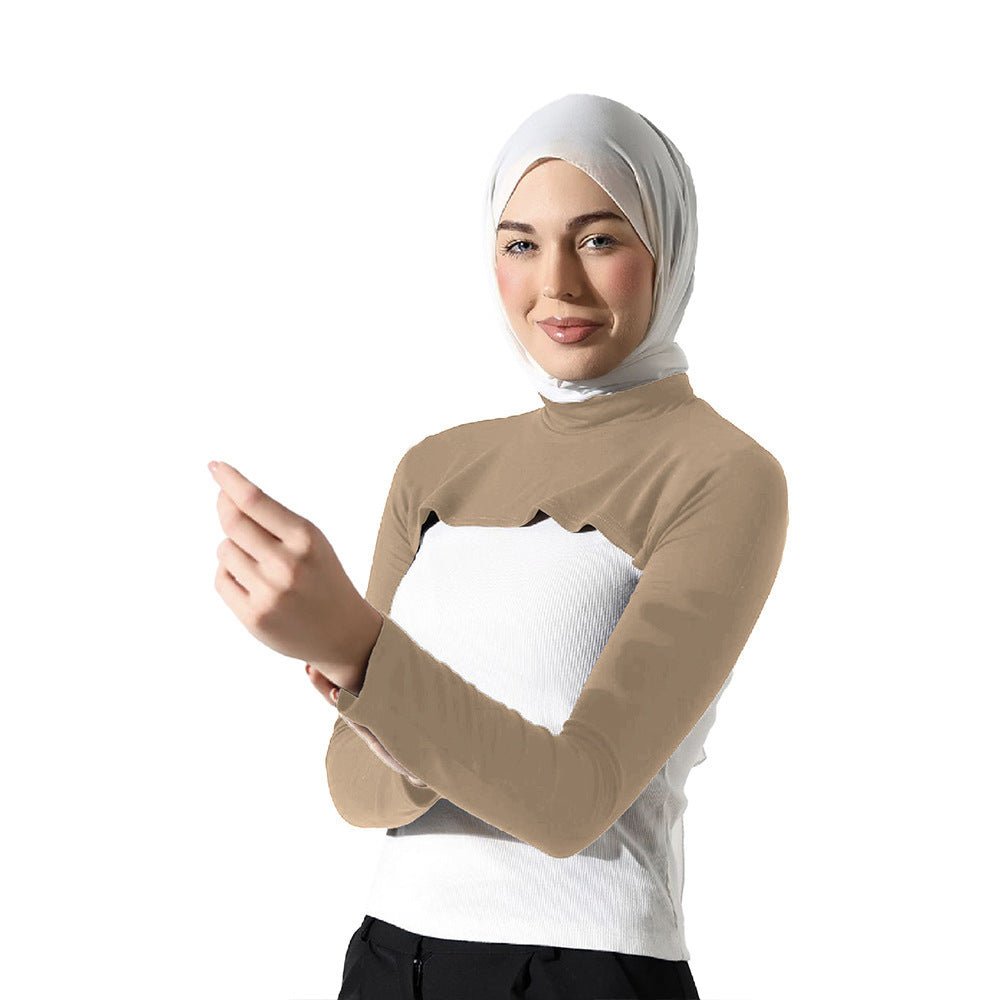 Haut de base sans manches à épaules couvertes avec manches amovibles intégrées, polyvalent | Taille unique (MAC409)