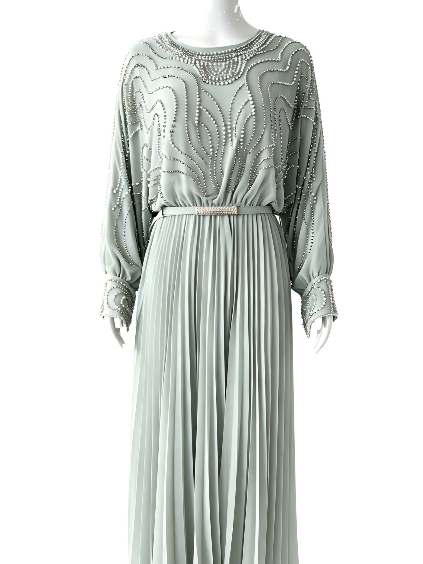 Robe Maxi Batwing Perlée et Cristal (MS529)