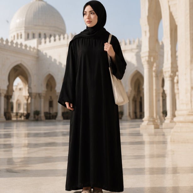 Abaya une pièce premium hijab pour femmes | Abaya de voyage en tissu Nida (MJ024)