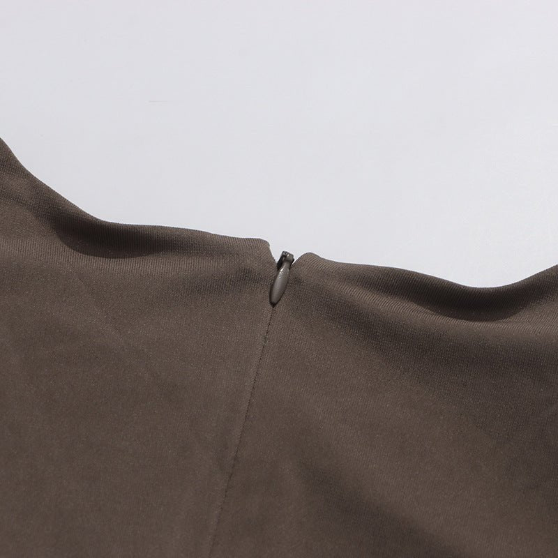 Robe froncée avec taille échancrée tressée (MS345)