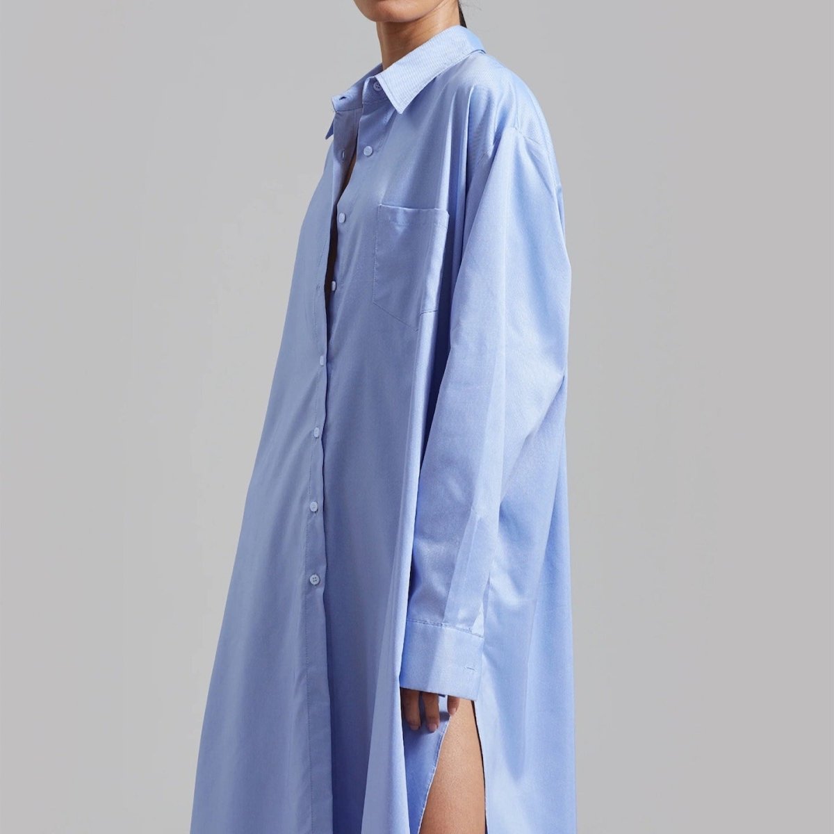 Robe-chemise oversize avec fentes latérales (MS332)