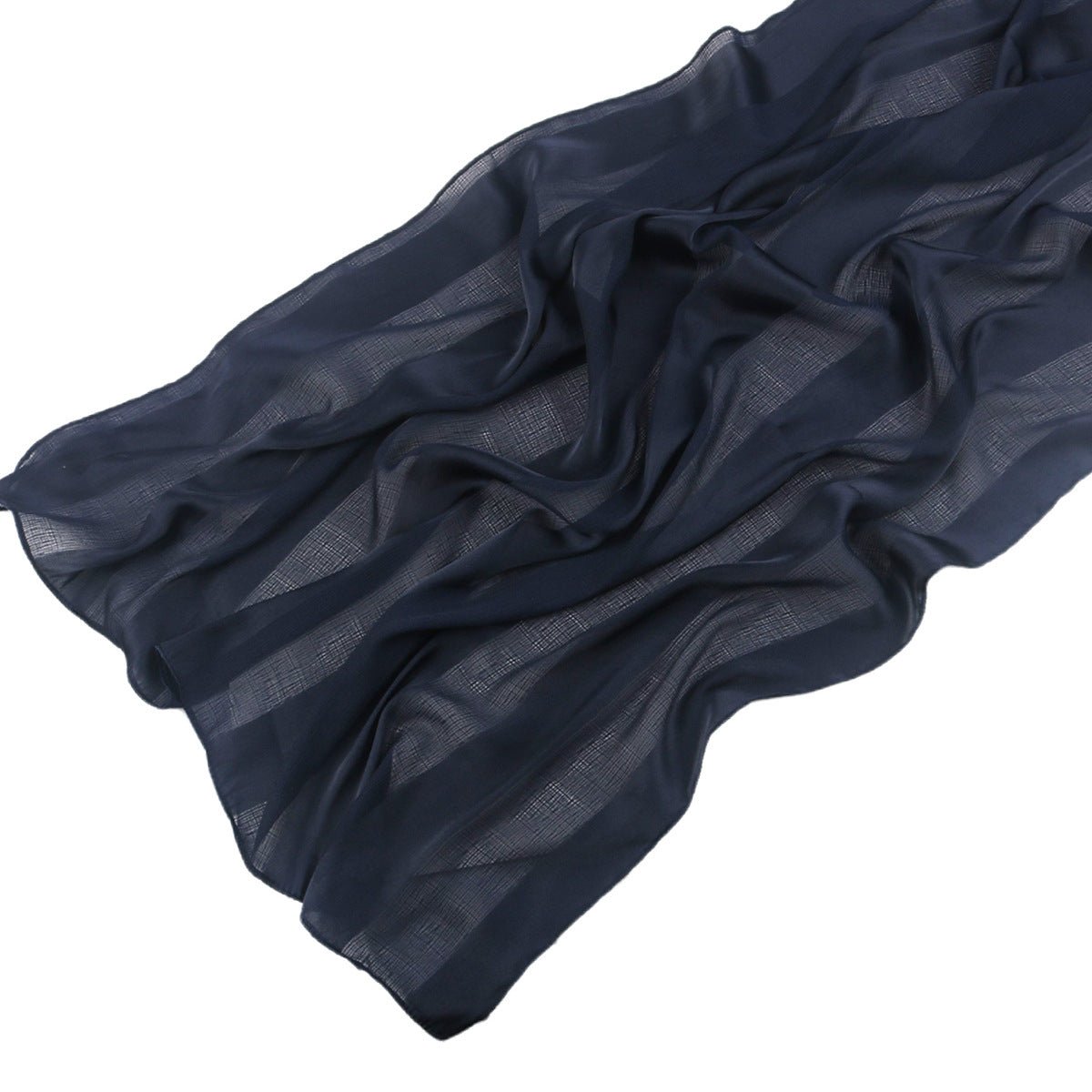 Hijab en Mousseline Crinkle Rayée à Texture Organique (MH143)
