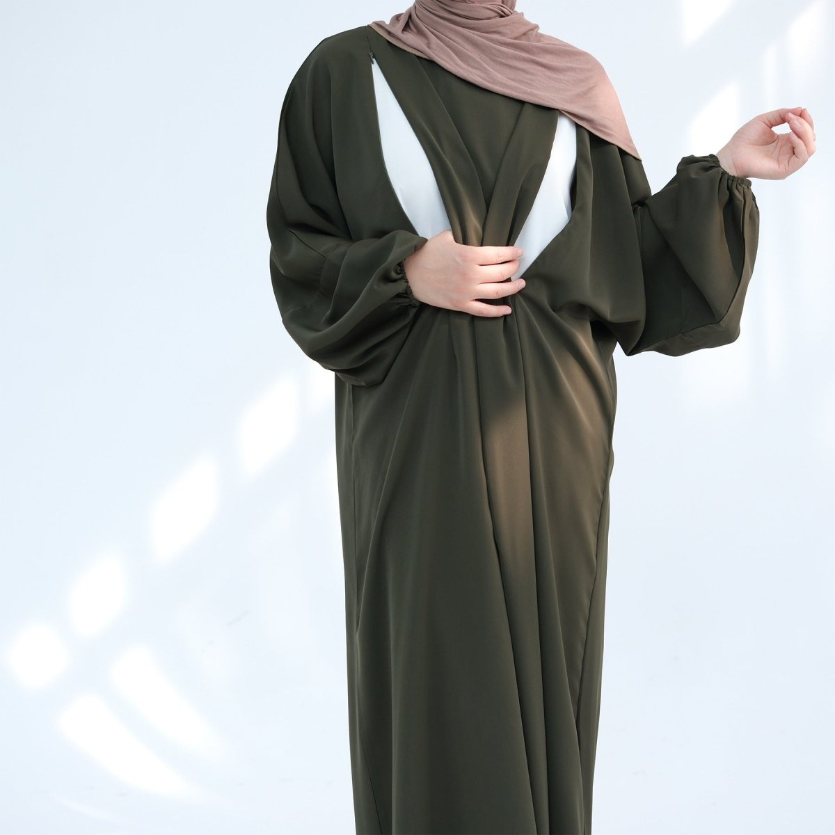 Abaya d'allaitement en tissu Nida (MA387)