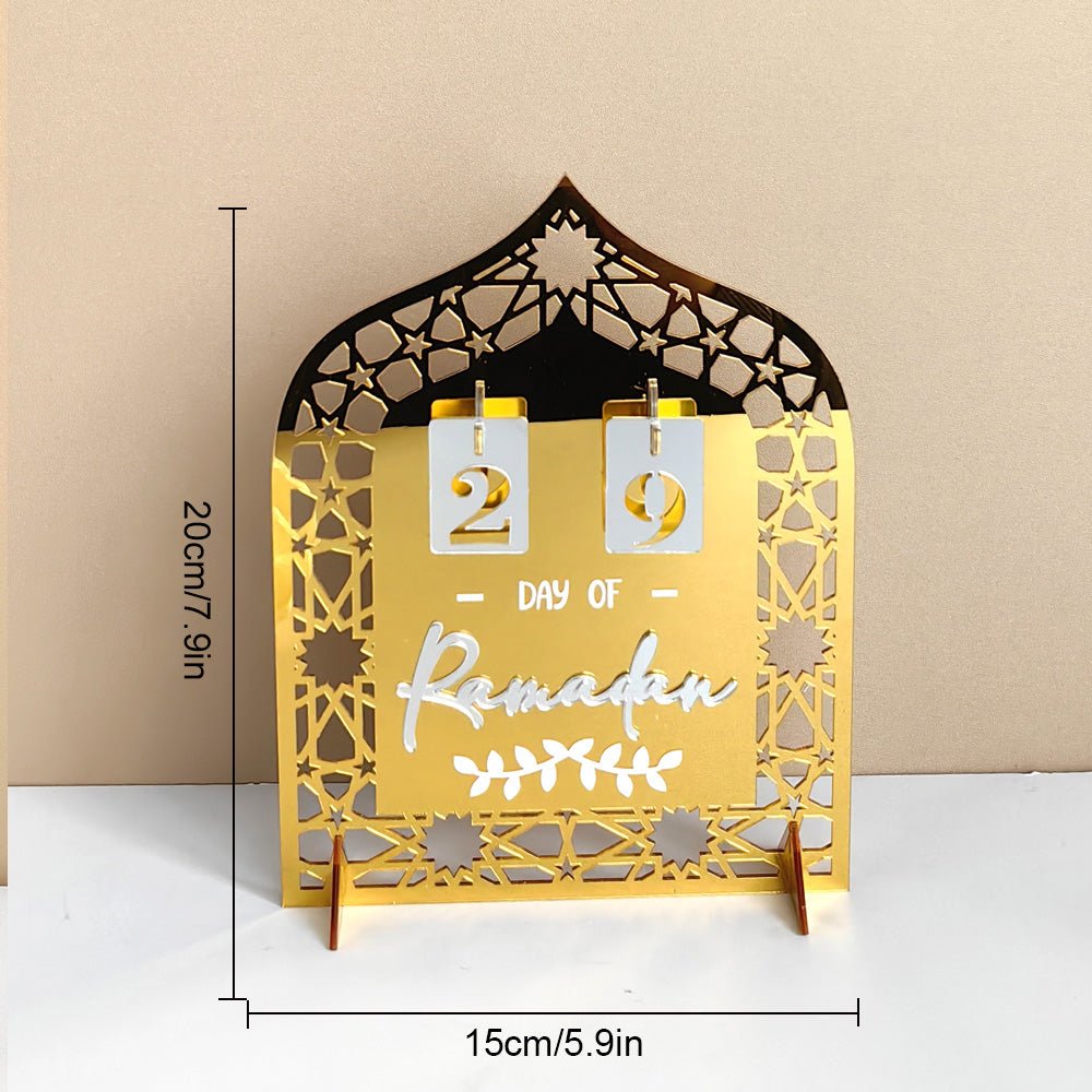 Décoration de Table Acrylique Compte à Rebours du Ramadan - Ornement Artisanal Festif pour la Maison (MAC403)