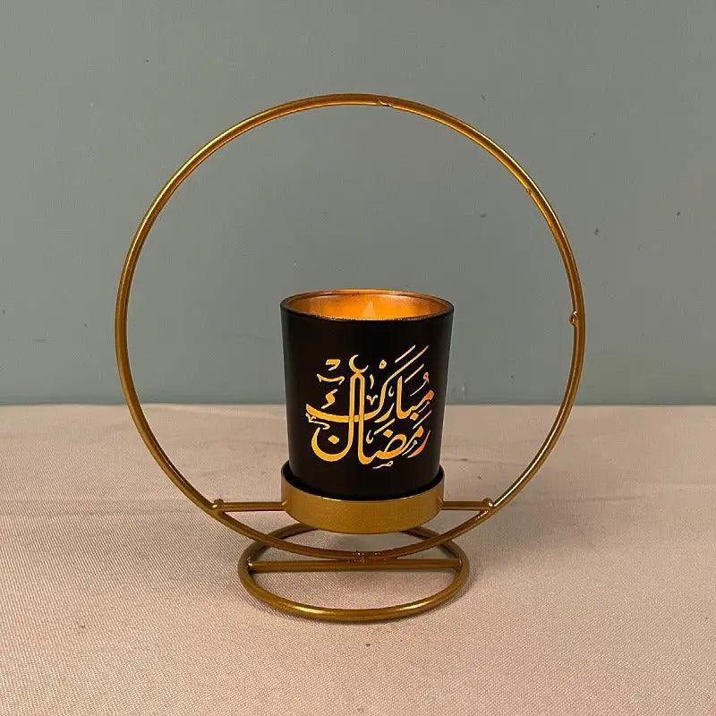 Bougeoir en fer MR041 lampe lune étoile, décoration ramadan