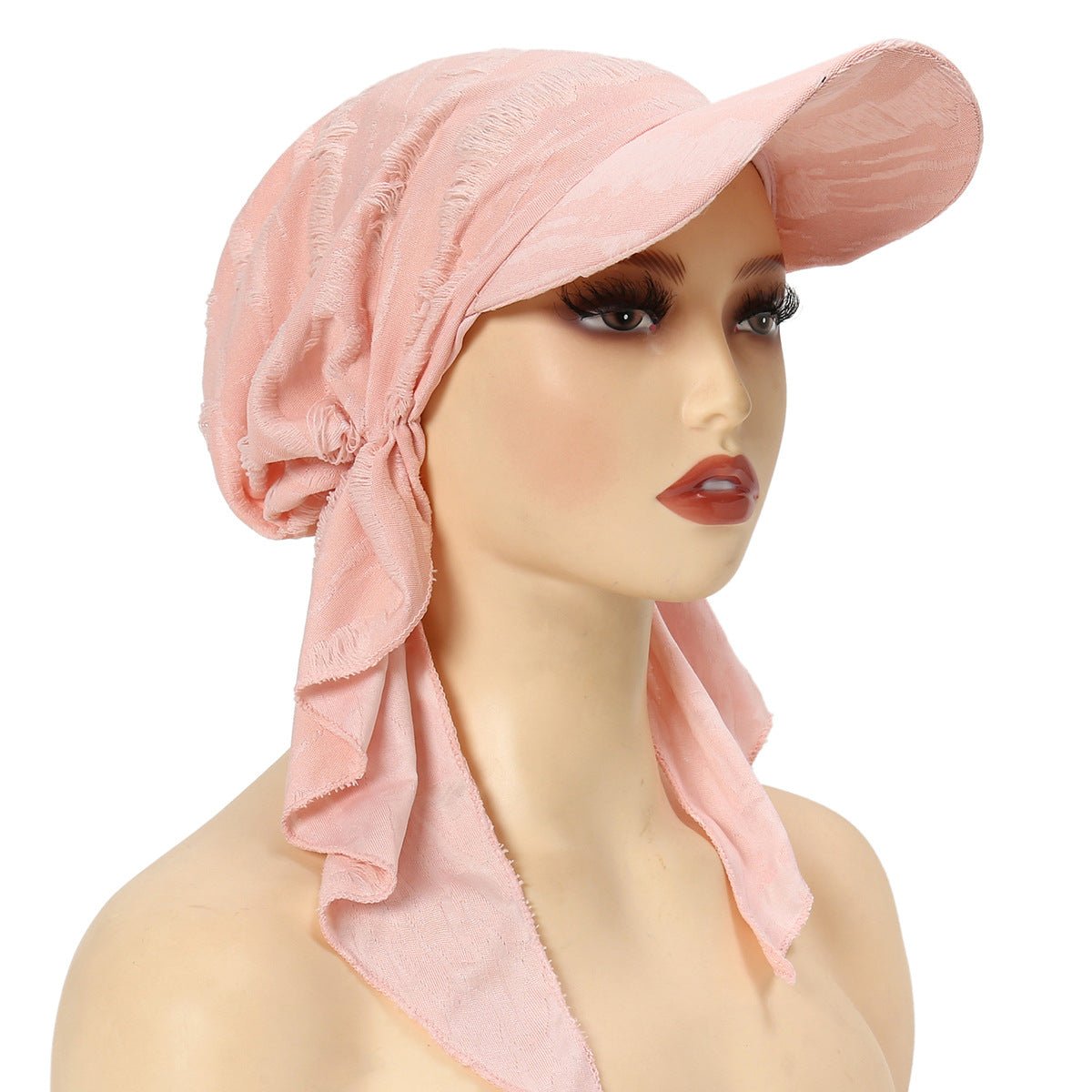 Casquette de baseball tendance multicolore pour femme – Bonnet bohème à bords effilochés avec détail plume (MH113)