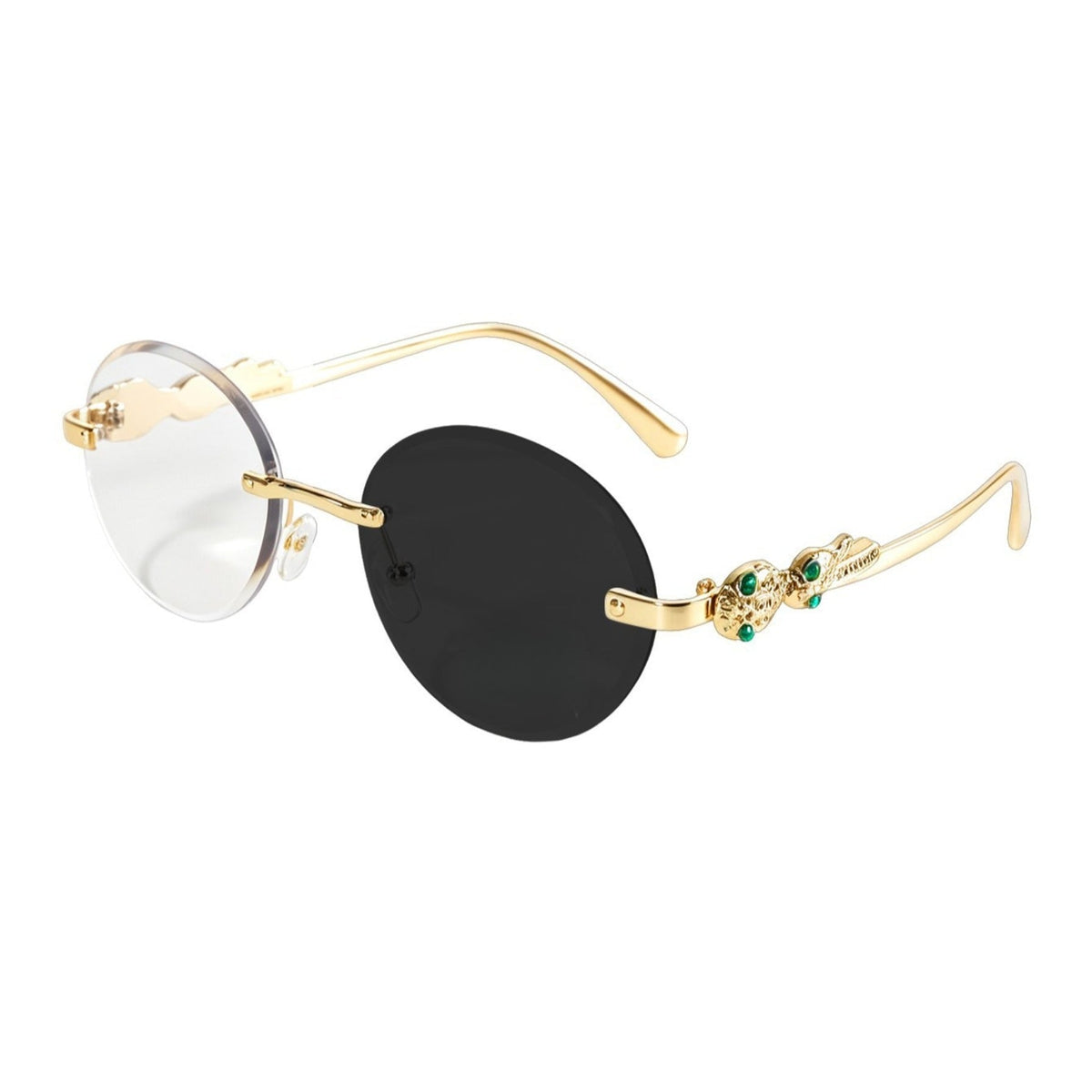 Lunettes de soleil ovales sans monture vintage (MAC446)