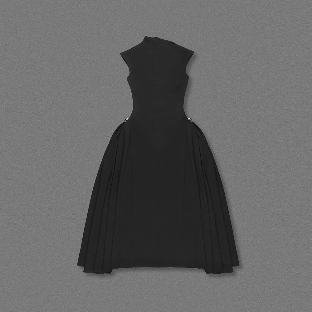 Robe Maxi Ajustée Sans Manches Minimaliste (MS382)