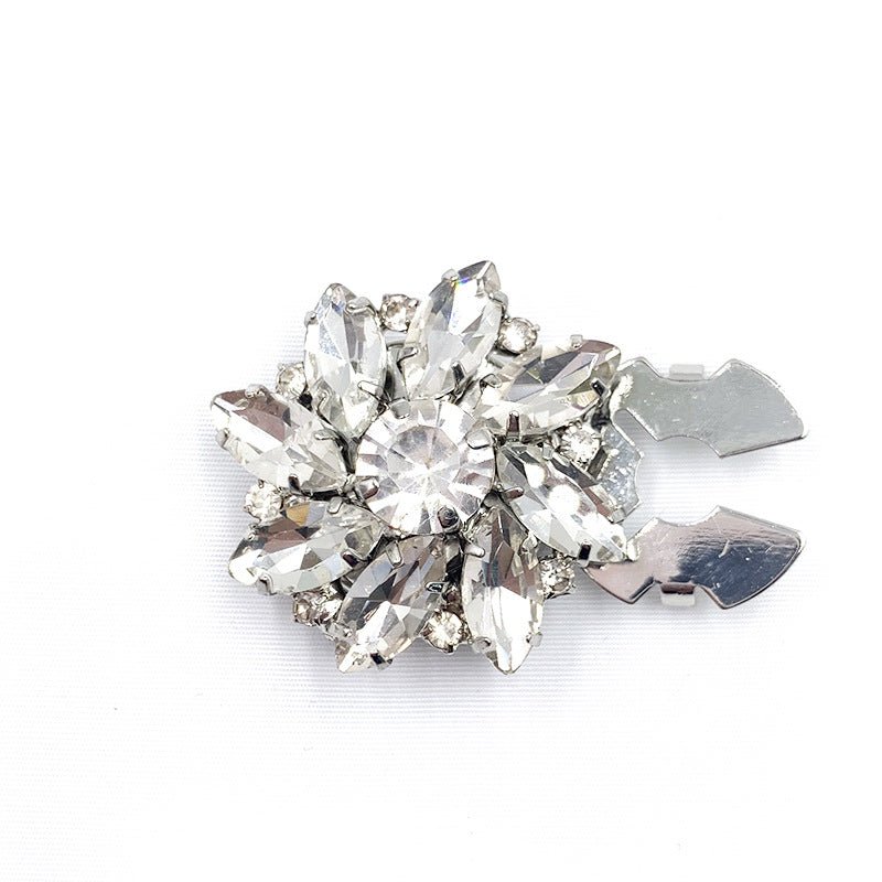 Cache-boutons strass | Pinces décoratives fleurs cristal (MAC359)