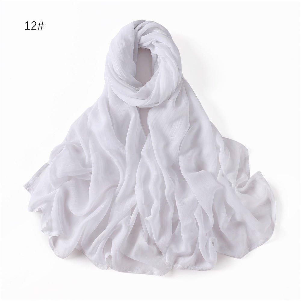 MH054 Hijab Rayon uni à large bord