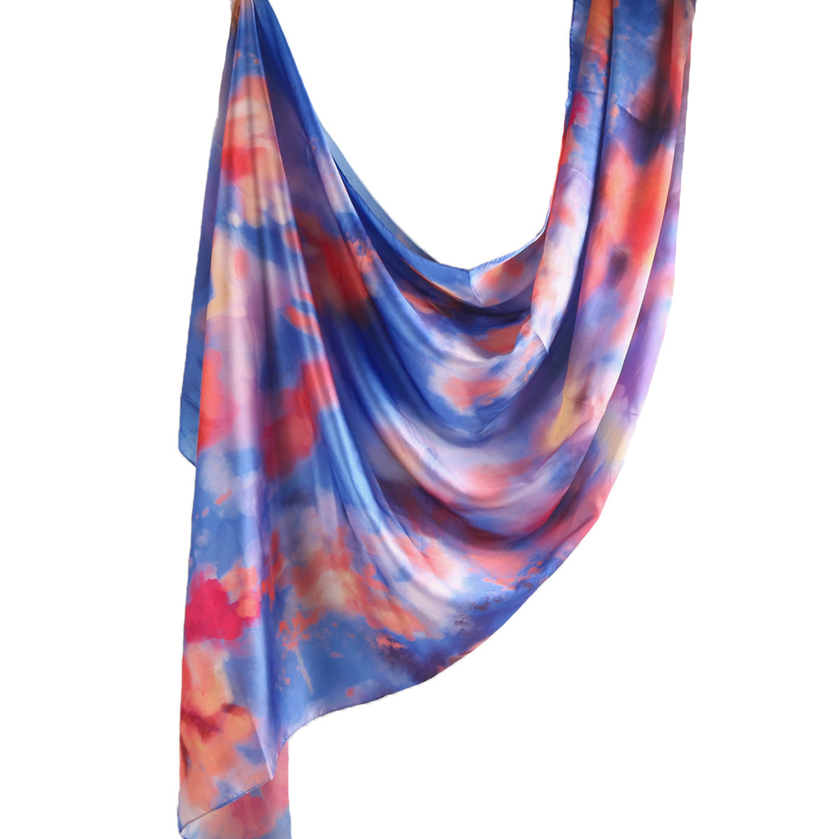 Foulard Hijab en Soie Imprimé Marbre (MH209)