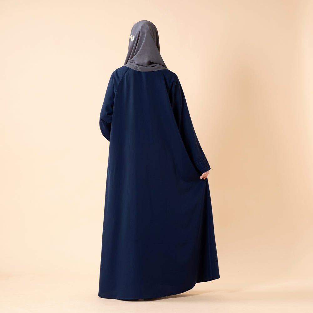 Abaya Serene plissée en georgette, coupe ample et longueur intégrale, style modeste (MA254)