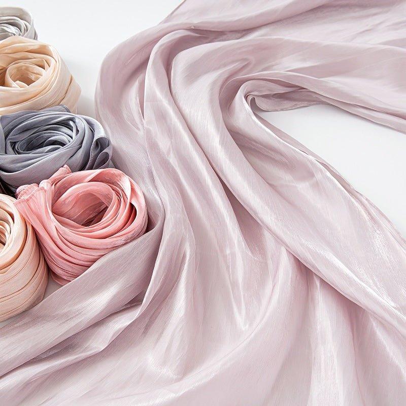 Hijab Long en Satin Uni Fin Couleur Unie (MH051)
