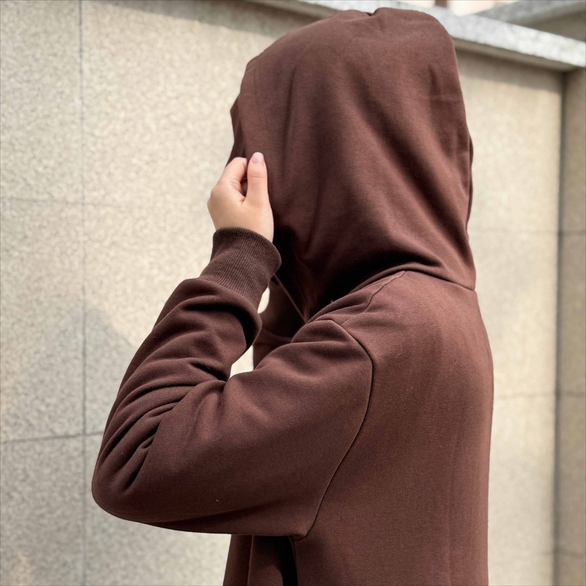 Abaya sweat à capuche en French Terry avec poches (MA340)