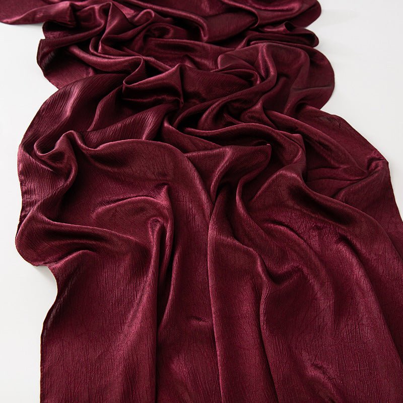MH065 Satin Imitation Soie Froissé Brillant Écorce