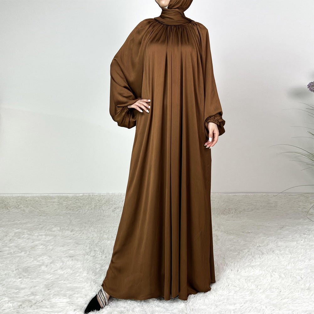 Abaya Luxueuse à Manches Lanterne et Coupe Ample (MA168)