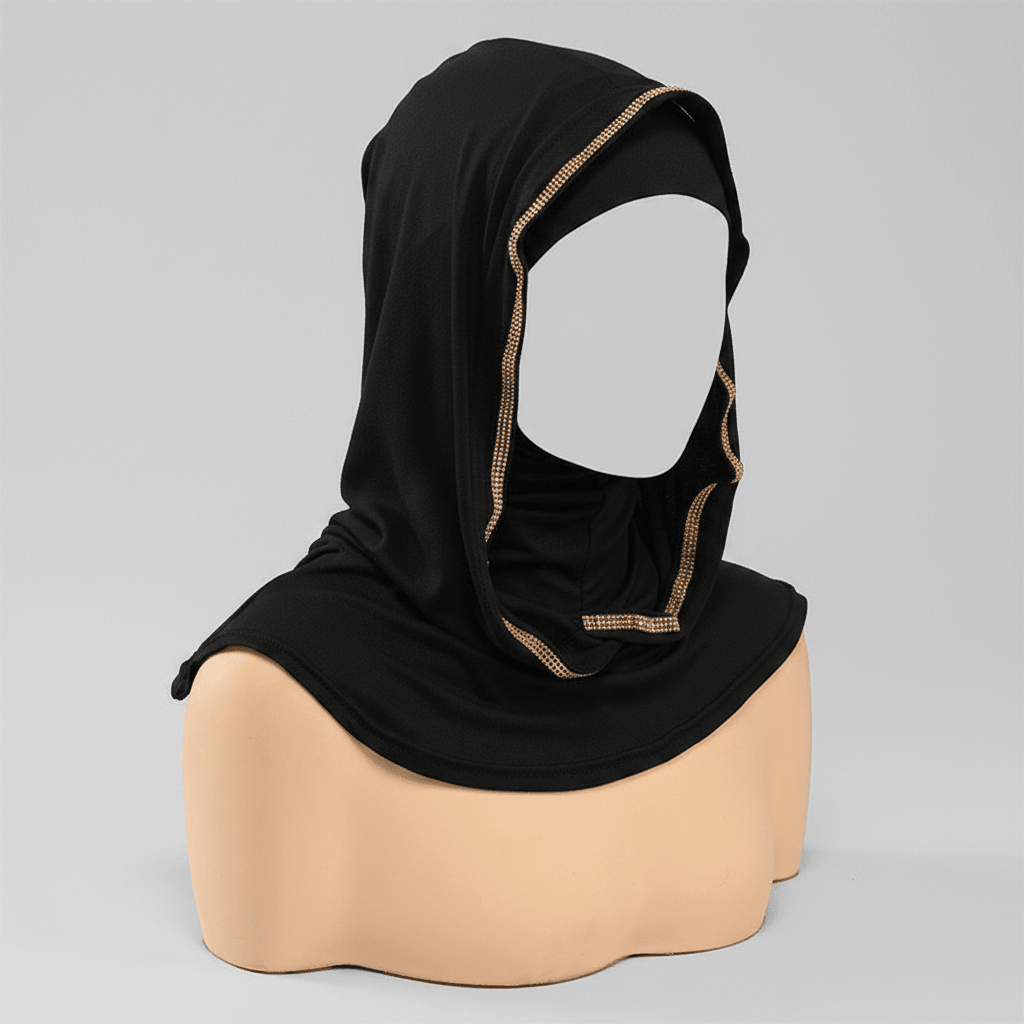 Crystal Trim Instant Hijab Cap(MH256)
