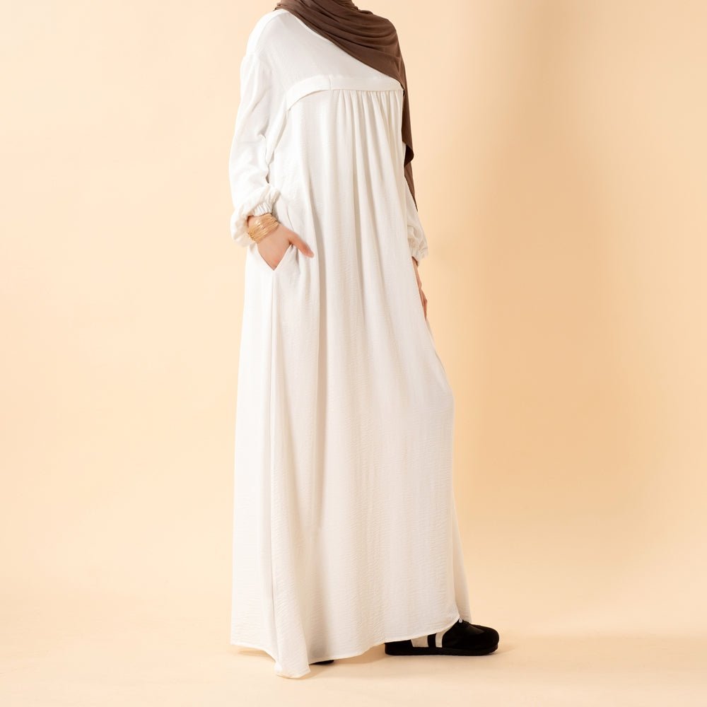 Abaya en crêpe avec poches sécurisées pour Omra (MA386)