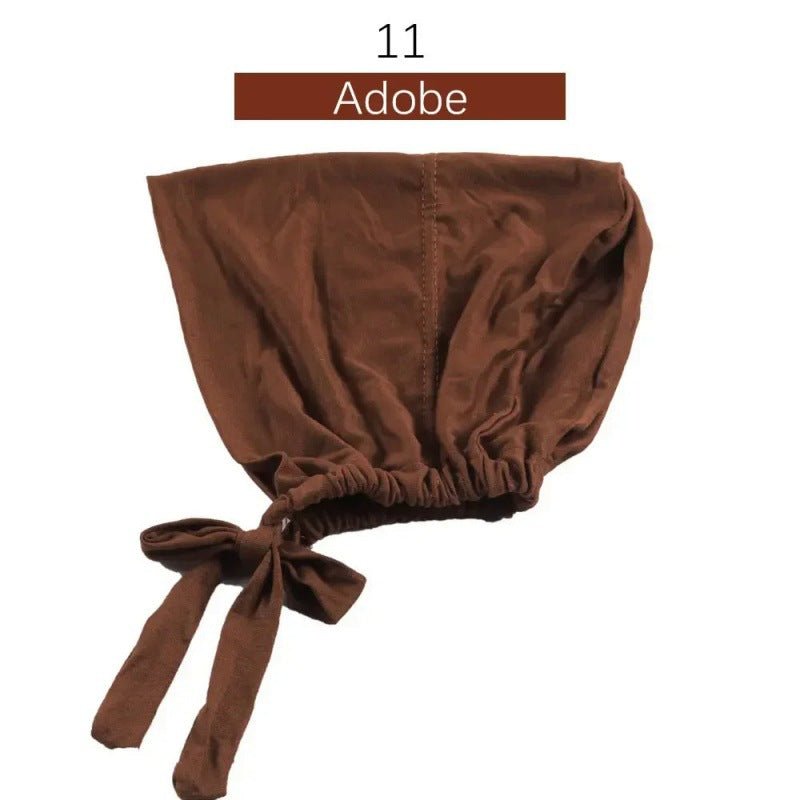 Sous-bonnet ajustable en coton stretch à nouer | Bonnet hijab (MH200)