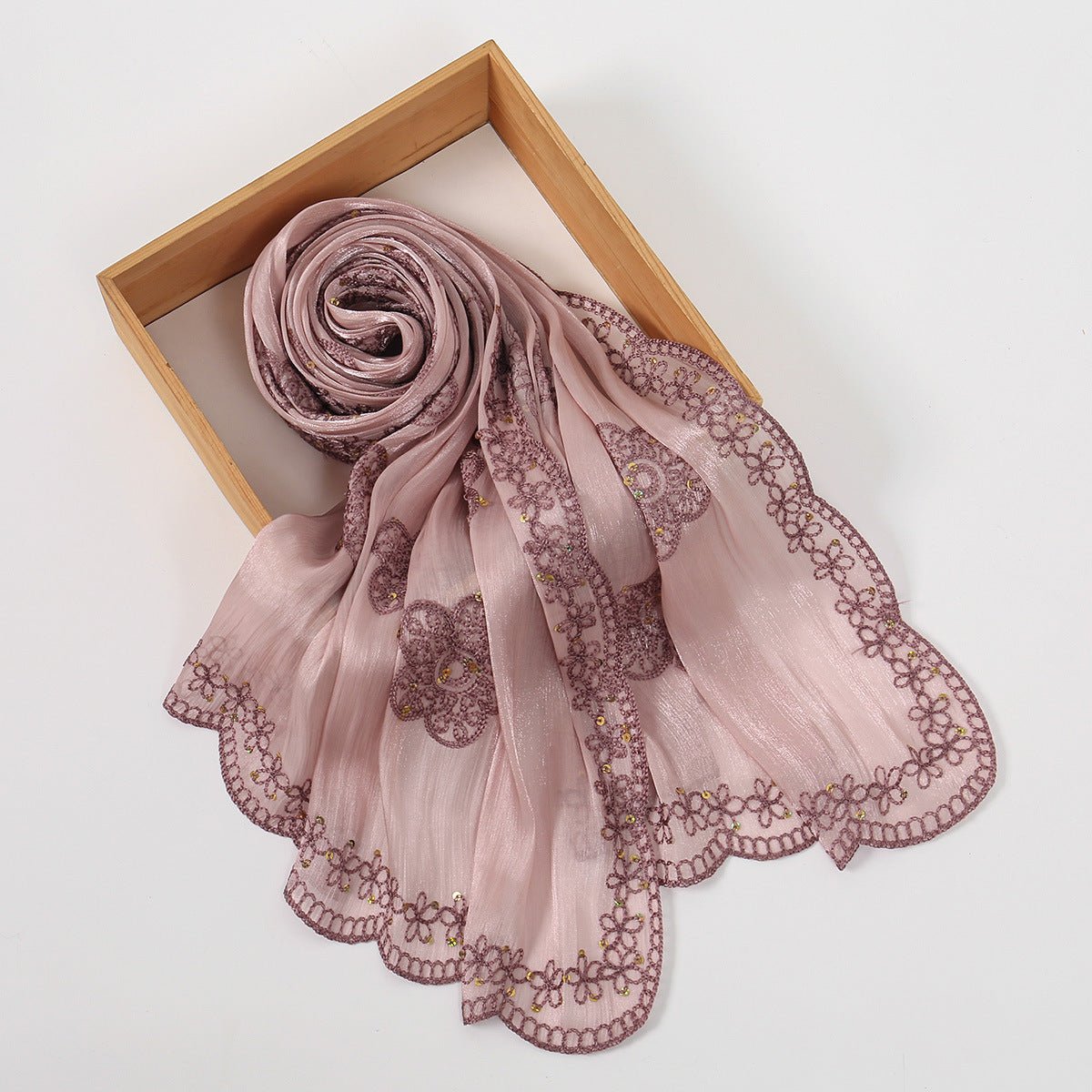 Foulard Hijab Pailletté Brillant Brodé (MH248)