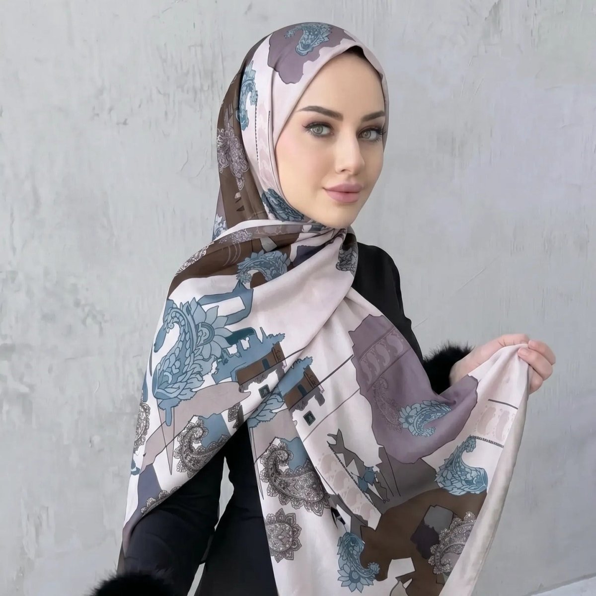 Écharpe hijab imprimée (MH239)