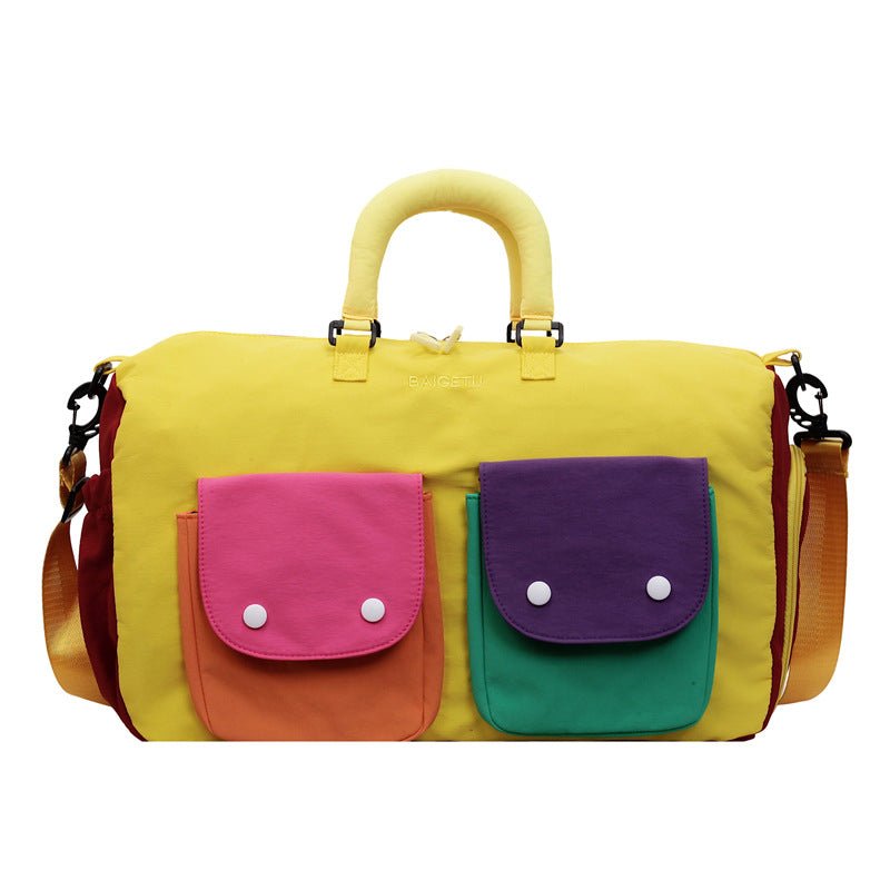 Sac de Voyage Colorblock - Sac Weekender Léger à Main avec Bandoulière et Poches Extérieures (MAC480)