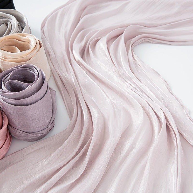 Hijab Long en Satin Uni Fin Couleur Unie (MH051)
