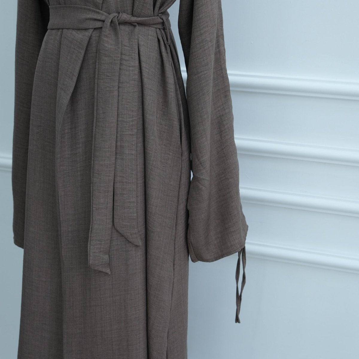 Blazer Cardigan ajusté à manches froncées | Veste ouverte en mélange de sergé (MOA246)