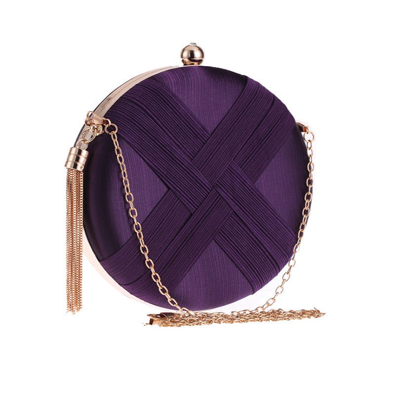 Sac à main pochette de soirée ronde avec détail tressé (MAC287)