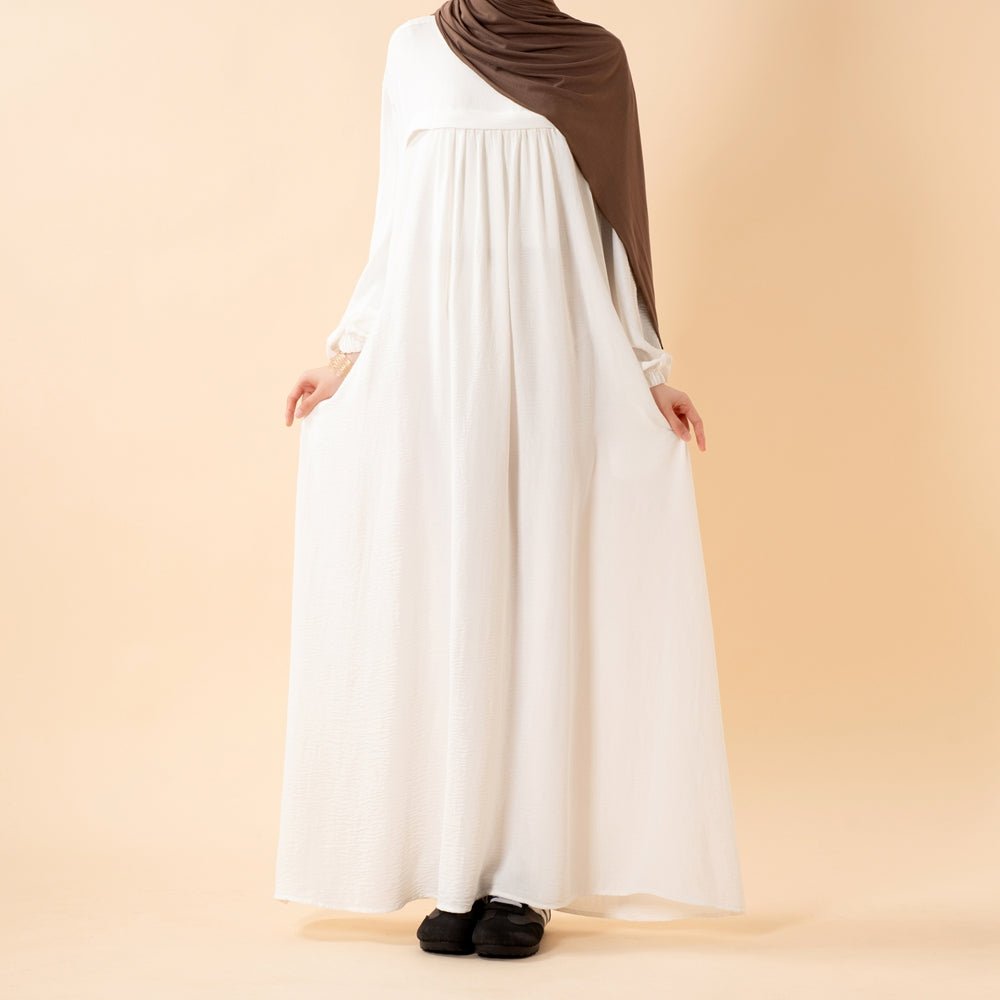 Abaya en crêpe avec poches sécurisées pour Omra (MA386)