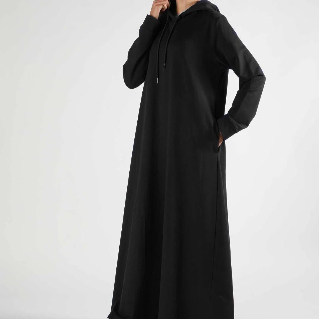 Abaya sweat à capuche en French Terry avec poches (MA340)