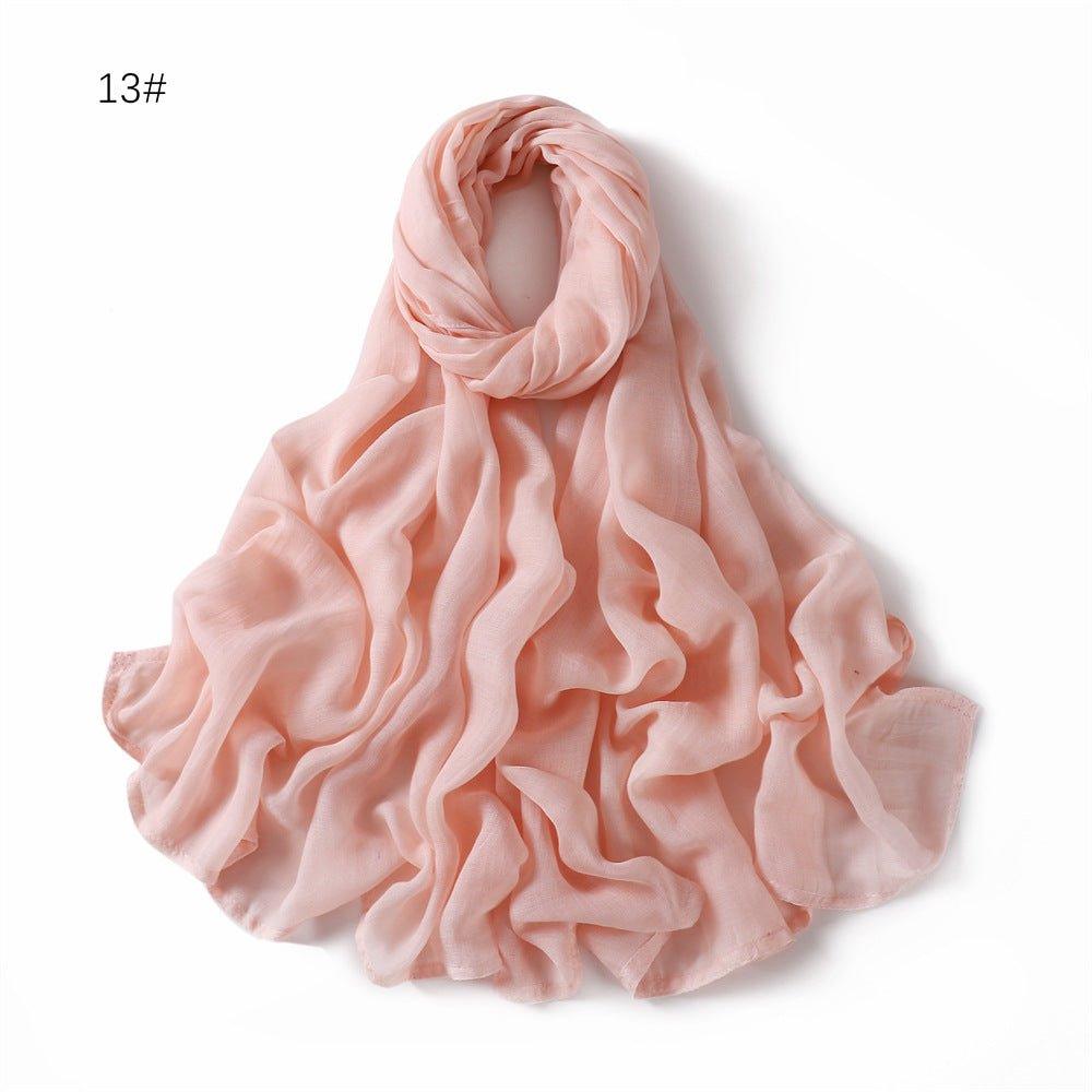 MH054 Hijab Rayon uni à large bord