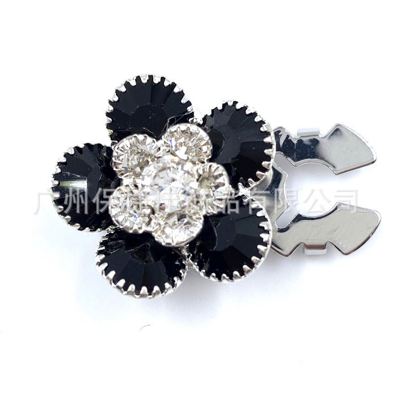 Cache-boutons strass | Pinces décoratives fleurs cristal (MAC359)