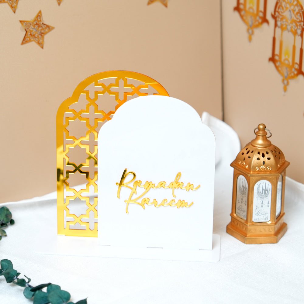 Décoration de Table en Acrylique à Motif Islamique Ajouré (MAC404)