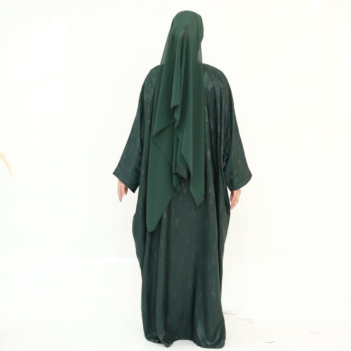 Abaya Maxi Manches Chauve-souris Jacquard (MA447)