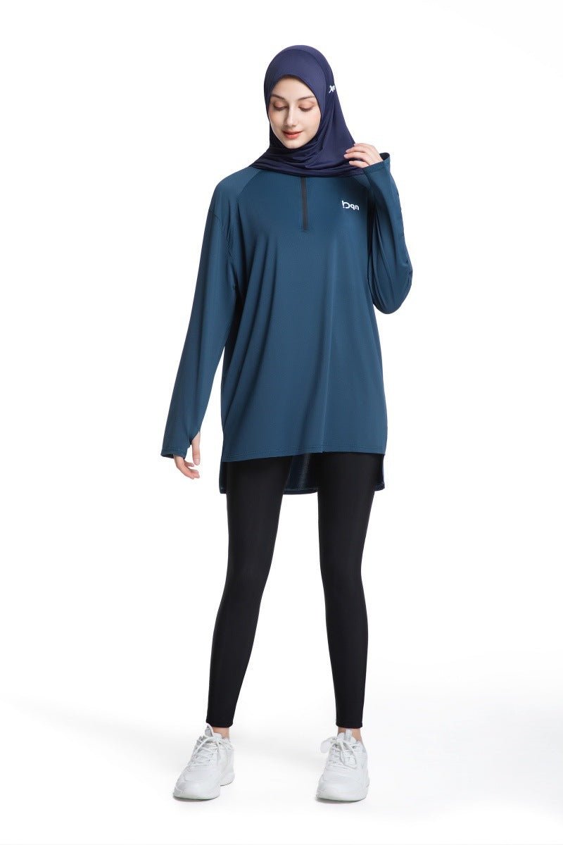 Haut de running pour femme séchage rapide demi-zip (MS115)