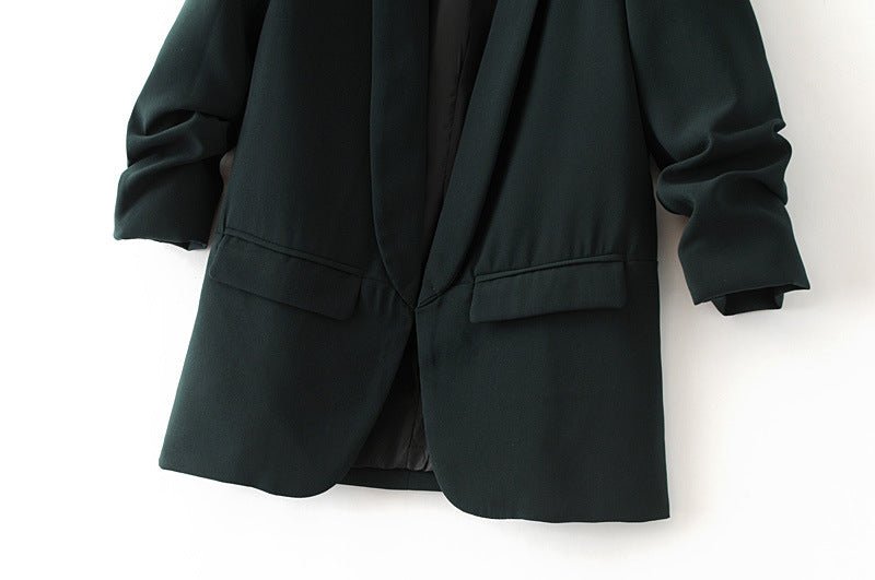 Blazer à manches froncées | Veste longue à manches trois-quarts (MS241)
