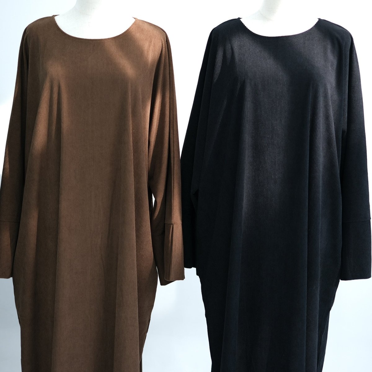 Abaya en velours côtelé à manches larges (MA045)